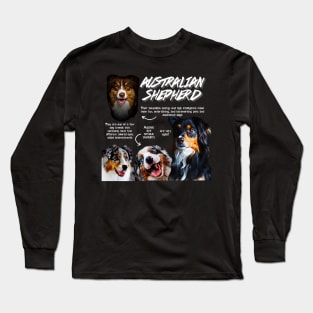 Australian Shepherd Fun Facts Long Sleeve T-Shirt